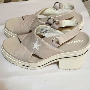 Converse Women's Beige Platform Espadrille Sandals
